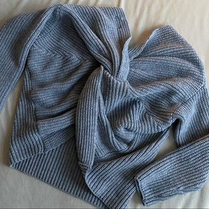 Miracle - Twist Back Heather Grey Sweater